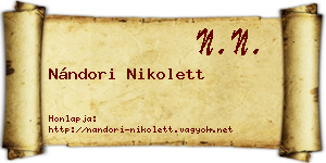 Nándori Nikolett névjegykártya