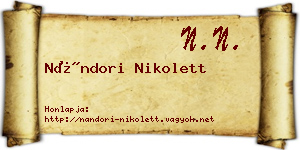 Nándori Nikolett névjegykártya
